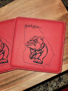 GA Leatherette Engraved Coasters
