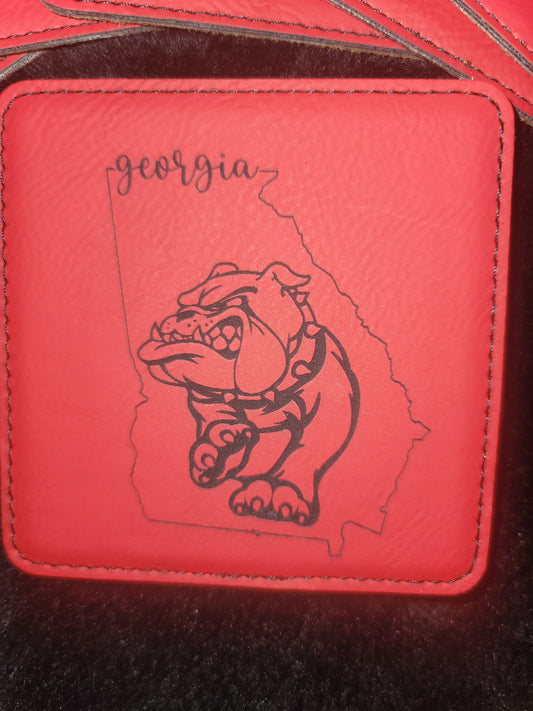 GA Leatherette Engraved Coasters