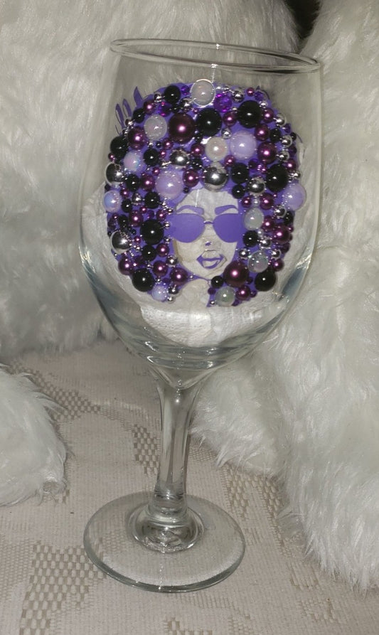 Slay All Day Wine Glass