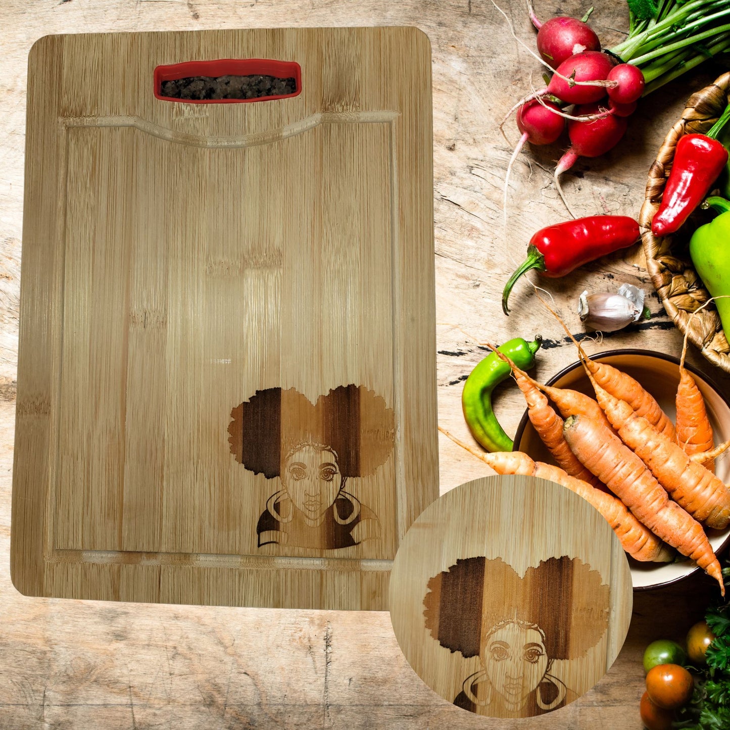 Afro Puffs Cutting Board