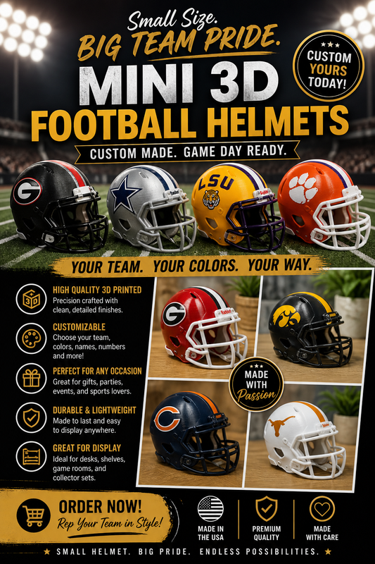 Mini 3D Football Helmets