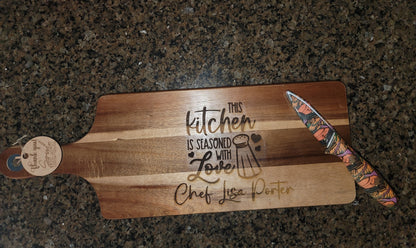 Custom Laser-Engraved Wood Cutting Board