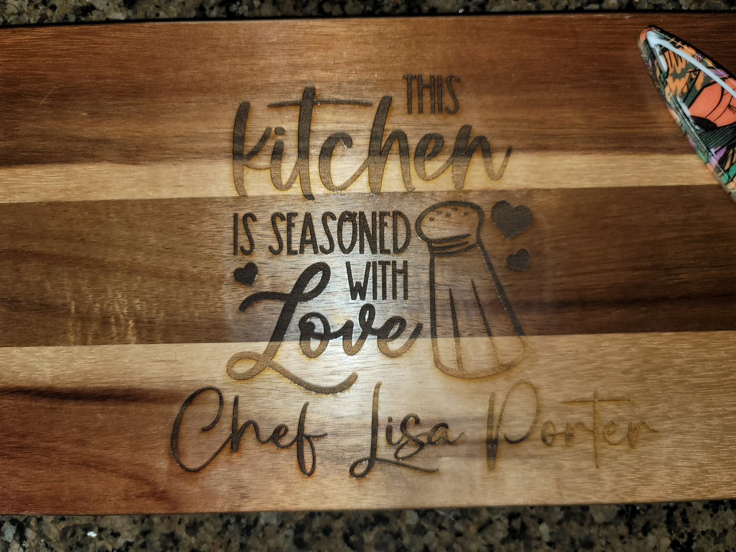 Custom Laser-Engraved Wood Cutting Board