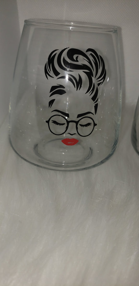 Messy Bun Cognac Glass