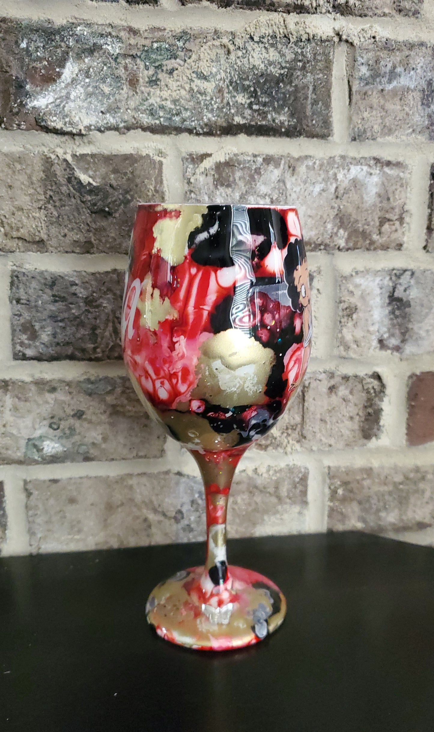 Painted Custom Wine Glass