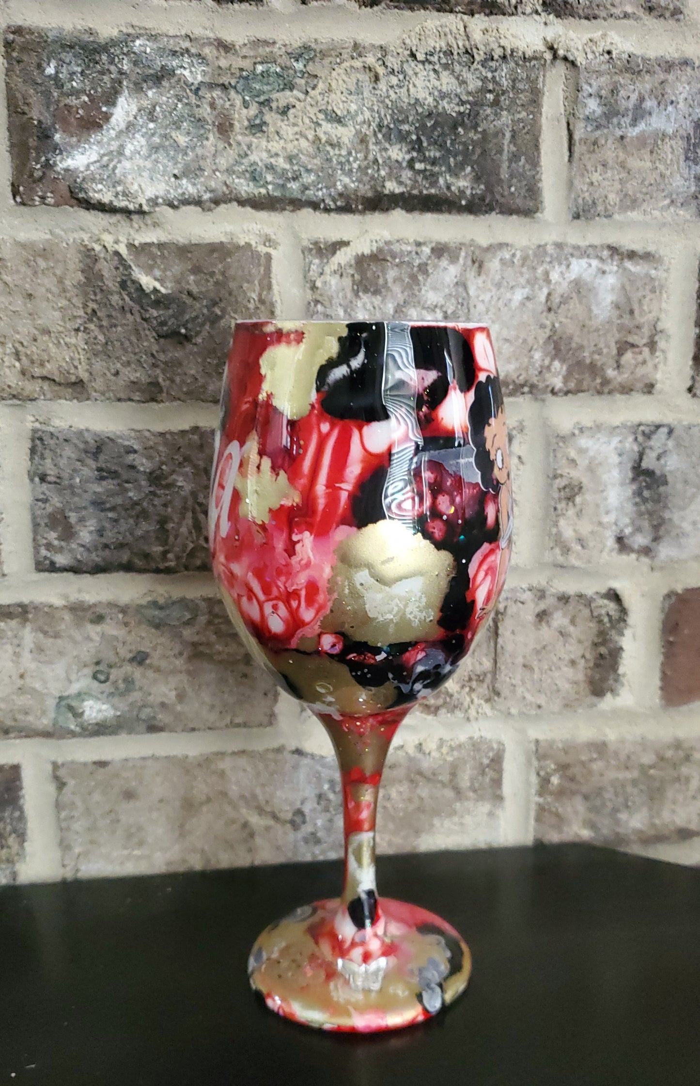 Painted Custom Wine Glass