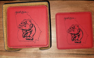 GA Leatherette Engraved Coasters