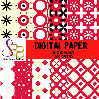 Digital Paper Crimson Cream