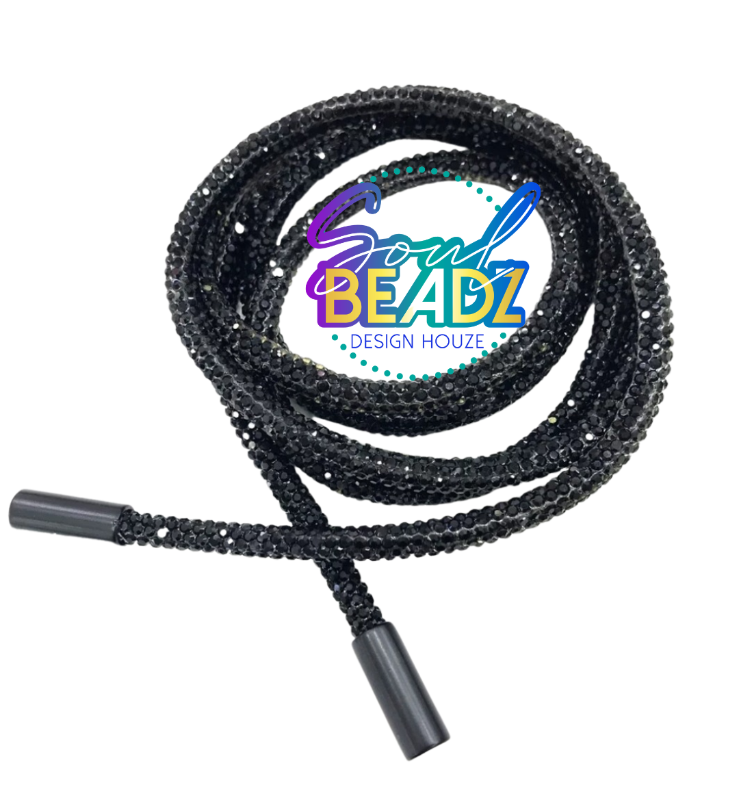 Bling Hoodie Strings Black